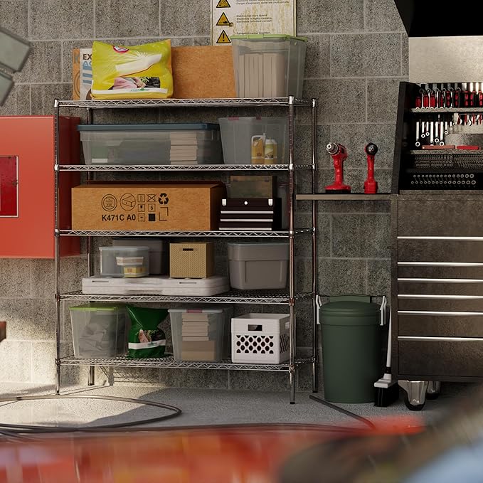 21" Deep x 54" Wide x 64" Height Wire Shelving Kit | 5-Tier | NSF Commercial Storage Rack Unit