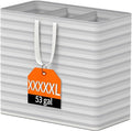 XXXXXL 53gal(200L) Large Laundry Basket, Laundry Hamper 3 Section with Reinforced Handles, Waterproof Collapsible Clothes Hamper for Bedroom Laundry Room Dorm Bathroom