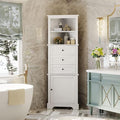 68.9" Tall Triangle Corner Cabinet with 3 Drawers & Adjustable Shelf, Freestanding Storage Cabinet,Water-Resistant, Anti-Tip Design,Space-Saving Organizer for Bathroom, Kitchen, Living Room, White