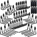 3-H Garage Wall Hooks 42 Pack, Heavy Duty Garage Hooks with Extra Welding Spots, Wall Mount Storage Organizer for Hanging Garden Lawn Tools, Ladder, Bike, WeedEater, Chair, Shovel, Blower (Black)