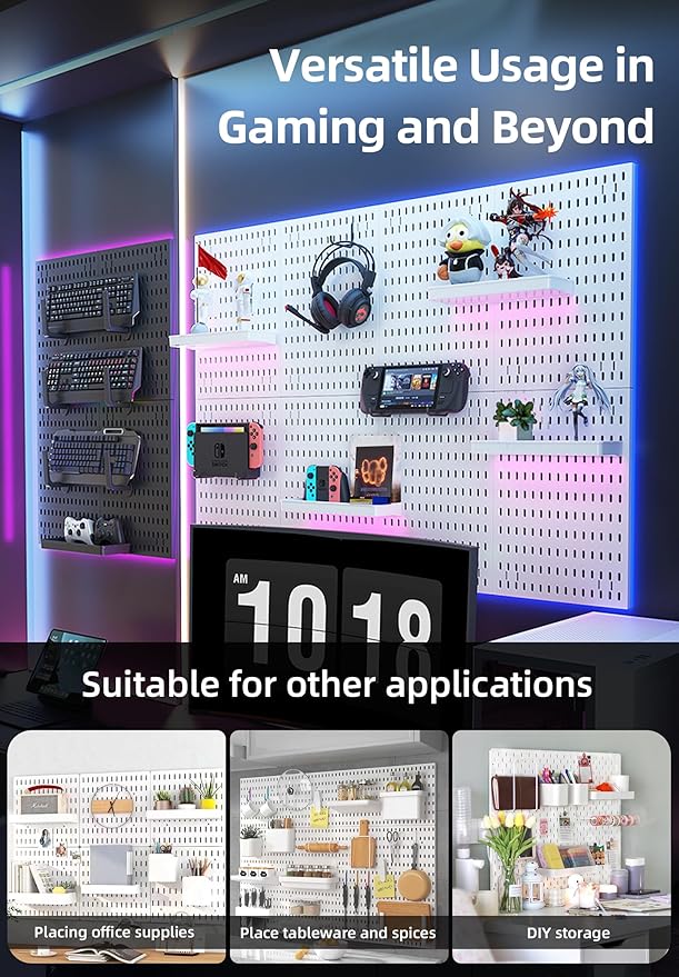 Revamp Your Space With A Versatile Pegboard Kit - Effortlessly Organize Home, Office, And Gaming Setup With Customizable Hanging Solutions (Black)