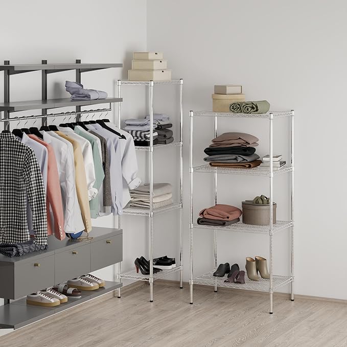 21" Deep x 30" Wide x 64" Height Wire Shelving Kit | 4-Tier | NSF Commercial Storage Rack Unit