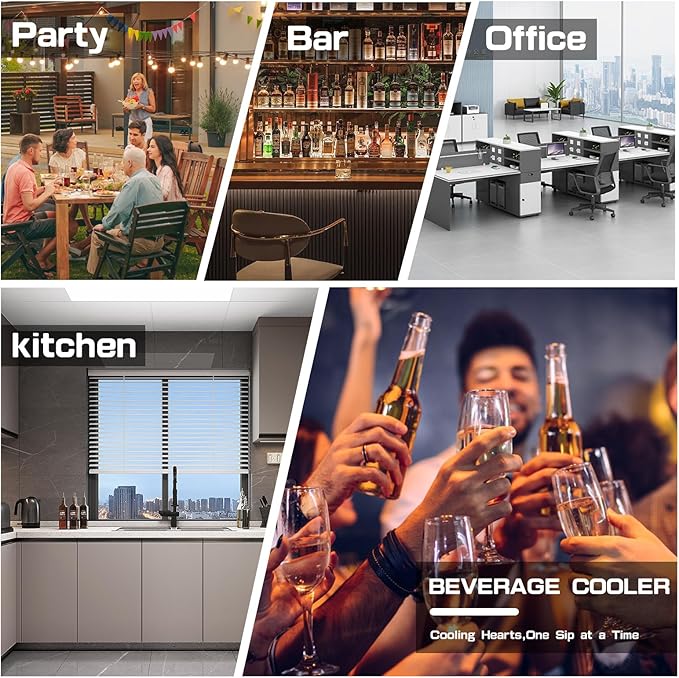 Mini Fridge 70 Can Beverage Refrigerator, 1.7 Cu.Ft Drink Fridge with Reversible Glass Door for Soda Wine Beer, Adjustable Temperature Control for Home Office Bar, Black(37-61 ℉)