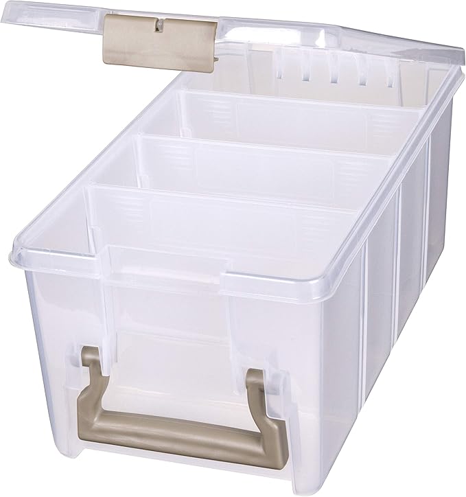ArtBin Semi Satchel Portable Craft Organizer with 3 Dividers - Clear Plastic Storage Case for Art & Craft Supplies