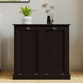 KEIKI Tilt-Out Laundry Sorter Cabinet with 2 Compartments, Pull Out Laundry Hamper Station with Storage for Laundry Organizers and Storage, Black