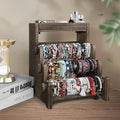 LadyRosian 4 Tier Wooden Bracelet Holder, Bangle Watch Necklace Display Storage Jewelry Holder Stand Display Organizer (Brown-box)