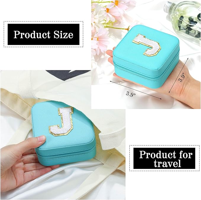 Parima House Warming Gift - Personalized Jewelry Holder Organizer for Travel | Preppy Stuff & Room Decor for Teen Girls | Travel Jewelry Case in Aqua Blue