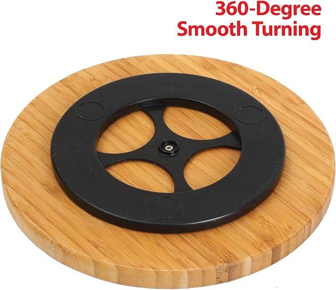 YBM HOME Pack of 6 Bamboo Lazy Susan Single Turntable (14")