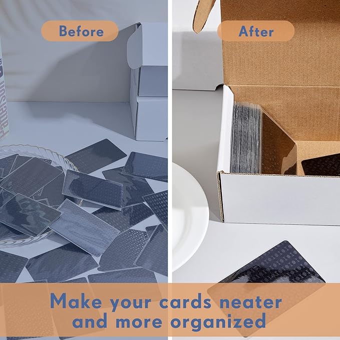 Sepamoon 6 Pack 800 Count Trading Card Storage Box Trading Organizer Game Sport Cardboard Box Collectible for Baseball Football Basketball Card Storage Protection (15 x 3 x 4-1/8 Inch)