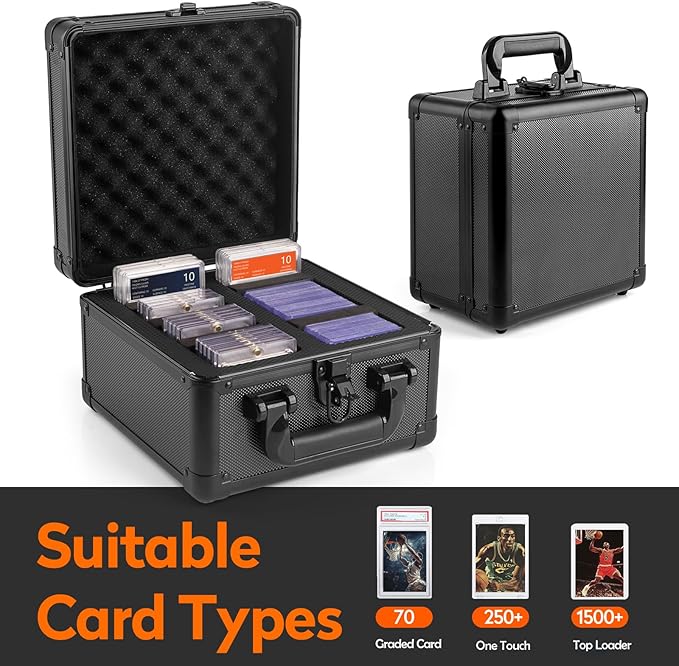Graded Card Storage Box, Top Loaders Storage Boxes, PSA Card Slab Holder Storage Case for Trading Cards & Sports Cards
