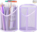 2 Pack Pen Holder Mesh Round Pencil (Purple)