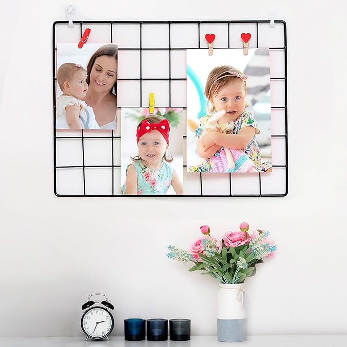 ODOXIA 1-Pack Wire Wall Grid Panel | Photo Grid Wall Decor | Metal Grid Board for Hanging Pictures | Black Wire Grid Organizer for Home, Office & Kitchen | Wall Grid Panel for Display & Storage