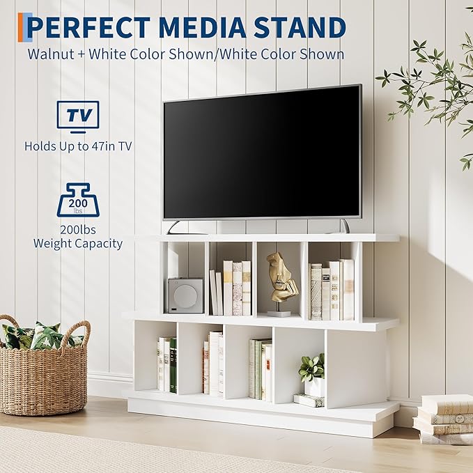 Garvee 8 Cube Storage Shelf Organizer - Wood Low Bookshelf with 10 Removable Back Panels, Display Storage Bookcase for Living Room, Bedroom, Entrance Hall, Home Office, Easy Assembly, White