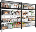 72.4''H Storage Shelves Metal Shelving Unit Load 1500LBS,5 Tier Wire Shelving Pantry Shelves Kitchen Shelves Adjustable Wire Shelf for Commercial Garage Shelving Heavy Duty, 61.7" W*72.4" H*15.8" D