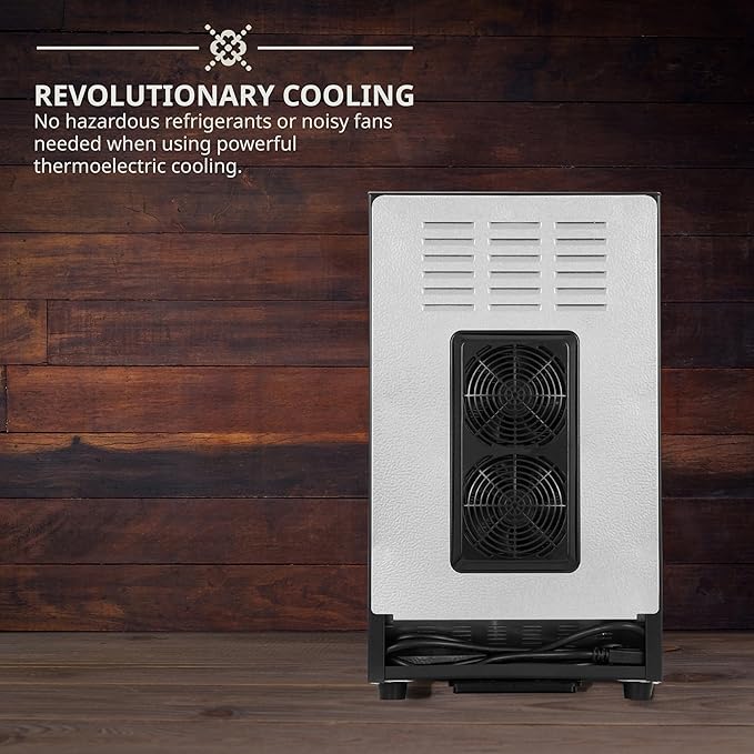 Ivation 8 Bottle Red And White Wine Thermoelectric Wine Cooler/Chiller Counter Top Wine Cellar with Digital Temperature Display, Freestanding Refrigerator Smoked Glass Door Quiet Operation Fridge