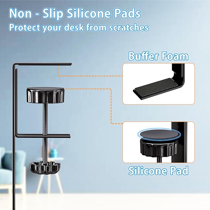 No Drill Under Desk Cable Management Tray, SONATURE 15.7" Cord Organizer for Table, Clamp Mount Desk Cable Management, Premium Carbon Steel Cable Organizer for Office, Home (Black)