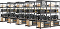 HOMEDANT 5 Tier Storage Shelves Adjustable Laminated Boltless Garage Metal Shelving Unit Heavy Duty Utility Rack Shelf Warehouse Pantry Closet Kitchen (10, (M) 35.9" W, Black)