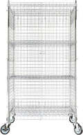 24"x36"x70" Metal Wire Chrome Security Heavy Duty Commercial NSF Certified Storage Unit | Mobile Wire Security Cage Kit