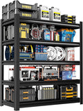 39" W Garage Shelving,5-Tier Heavy Duty Shelving Unit,3000LBS Adjustable Metal Storage Shelves,Storage Rack Units for Industrie,Shed,Warehouse,Basement,Black,39" W x 18" D x 72" H