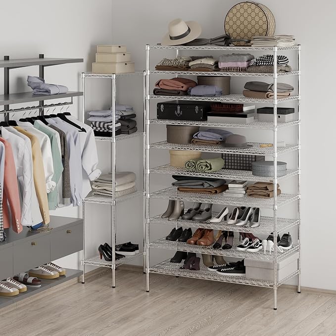 24" Deep x 48" Wide x 86" Height Wire Shelving Kit | 10-Tier | NSF Commercial Storage Rack Unit