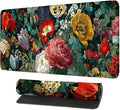 Vintage Oil Painting Floral Mouse Pad – Large Extended Desk Mat 31.5 x 11.8 in– Baroque Style Botanical Design, Waterproof Surface, Non-Slip Rubber Base, Oversized Mouse & Keyboard Pad for Art Lovers