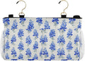 Watercolor Bluebonnets Bedside Caddy for Dorm Bed Bedside Hanging Caddy Bag Iron Frame Storage Organizer Pocket for Bunk Home College Hospital Beds 2 Hooks