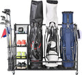 Mythinglogic Golf Storage Garage Organizer, Golf Bag Storage Stand and Other Golfing Equipment Rack, Extra Storage Rack for Golf Clubs