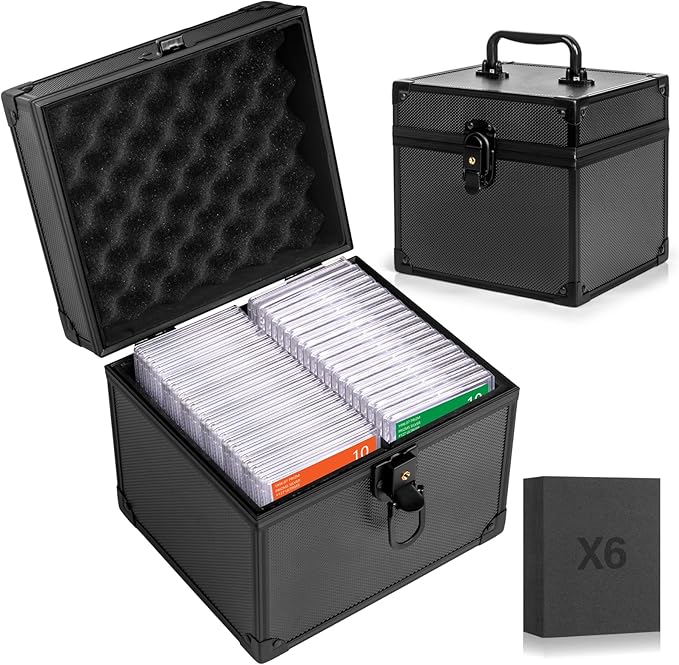 Graded Card Storage Box, Top Loaders Case, Sports Trading Box, Slab PSA MTG CSG BGS SGC Magnetic Holder, Waterproof Carrying Case, Collector Storage Boxes
