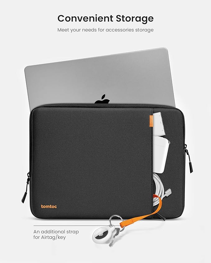 tomtoc 360° Protective Laptop Sleeve for 14-inch MacBook Pro M5/M4/M3/M2/M1 Pro/Max A3434 A3112 A3401 A3185 A2992 A2918 2025-2021, Water-Resistant Case Bag with Accessory Pocket for 13.8Surface Laptop