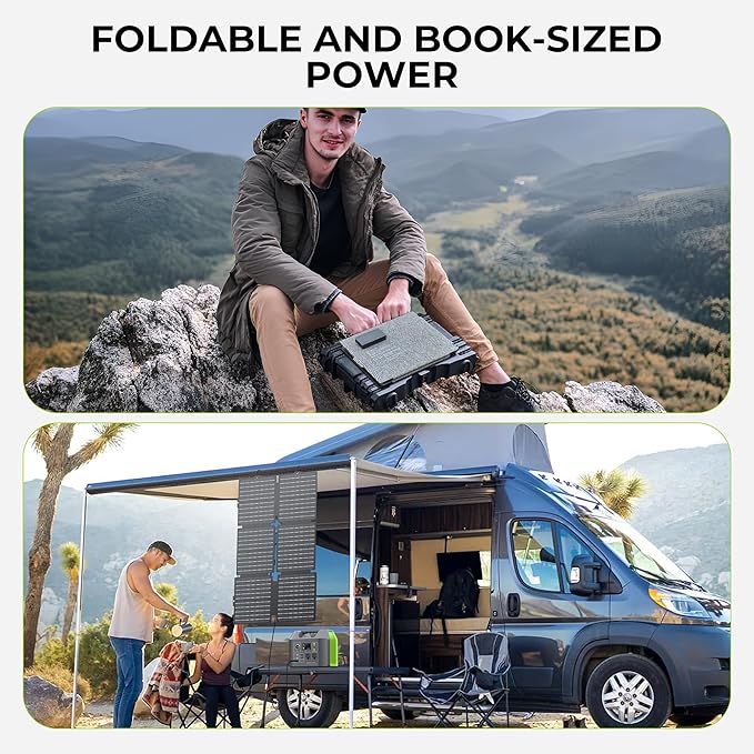 Portable Solar Generator, 300W Portable Power Station with Foldable 60W Solar Panel, 110V Pure Sine Wave 296Wh Lithium Battery Pack for Home Use RV Van Outdoor Camping, Foldable Panel included