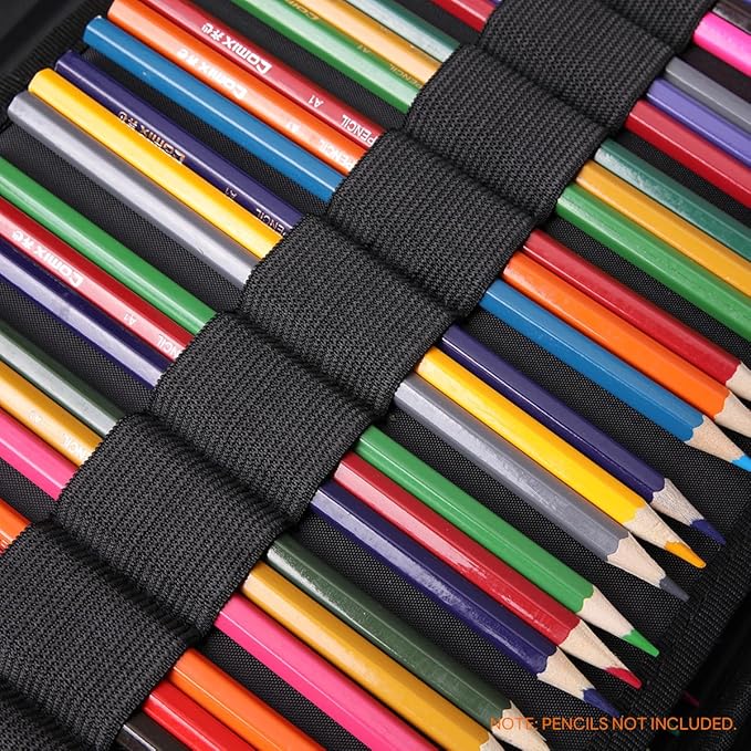 JAKAGO 220 Slots Colored Pencil Case Large Capacity Pen Holder for Artist Painter Zipper Organizer Bag for Marker Highlighter Storage Case for Office Sketch Travel Supplies (Night Sky)