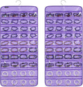 80 Pockets Hanging Jewelry Organizer for Holding Jewelries Dual-Sided Accessory Display Holder for Earrings Bracelets Rings (80 Pockets-Purple)