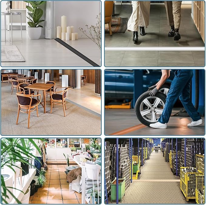 Floor Cord Covers for Wires 3.3FT Cable Hider Wire Cover Self Adhesive Cord Hider Floor for Offices, Homes, Workshops, Warehouses Cable Cavity 0.39" W x 0.27" H