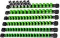 Socket Organizer Drive ABS Tools - Green Socket Holder, Premium Quality 6 Pieces Socket Holders Kit 1/4-Inch x 32 Clips, 3/8-Inch x 30 Clips, 1/2-Inch x 24 Clips（6PC,Green)