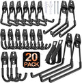 20 Pack Heavy Duty Garage Hooks,Solid Steel Wall Mount Hangers,with Anti-Slip Coating,for Hanging and Organising Ladder,Bike,Ropes,Broom,Garden,Yard and Power Tools