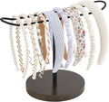Dahey Headband Holder Metal Headband Organizer Hair Hoop Display Stand, Hair Accessories Organizer Storage Hair Ropes Bracelets Bangles for Women and Girls, Black