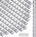 12 Pack 47 Inch Dual Track Upright Wall Shelving System Shelf Bracket Twin Slot Shelf Rail Twin Track Upright Heavy Duty Support System for Pantries, Linen Closets, Laundry Rooms (Silver)