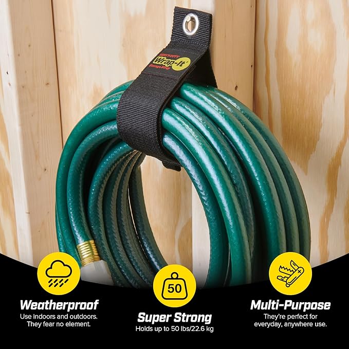 Heavy-Duty Wrap-It Storage Straps, 22" (2 Pack) - Hook and Loop Organizer Hanger for Extension Cords, Cables, Hoses, Rope and More for Garage, Home, Shop, Boat and RV Organization
