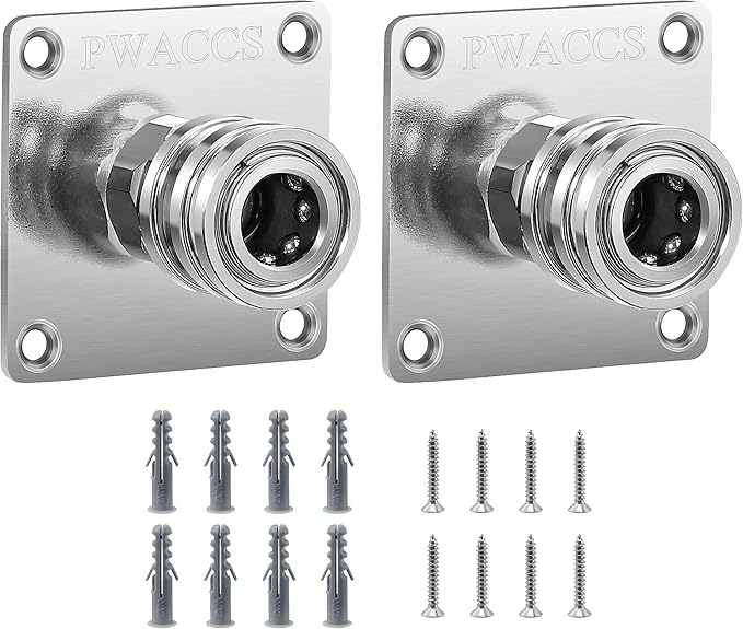 PWACCS Pressure Washer Foam Cannon Holder, 1/4" Quick Connect Automatic Foam Cannon Mount, Stainless Steel Pressure Washer Nozzle Tip Holder, Pressure Washer Accessories Storage Rack 2 Pack