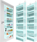 HOMELUX THEORY Over The Door Organizer Hanging - 50lbs Load 6 Large Front & 12 Side Pockets, 2 Pack Over The Door Shoe Organizer, Hanging Closet Organizer For Toys, Diaper, Purse, Sewing (Baby Blue)