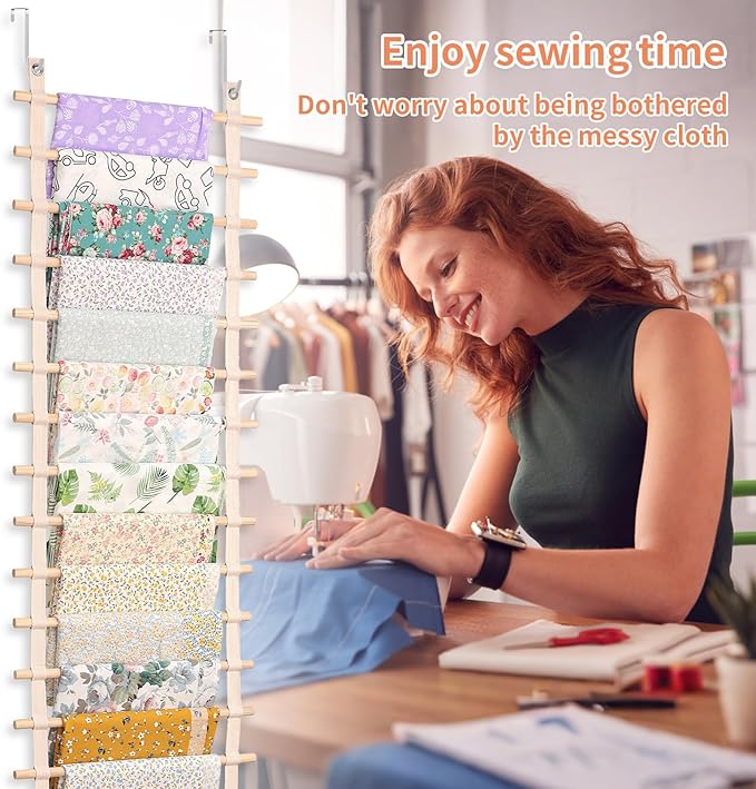 sewing fabric storage: 67 Inch fabric organizer and sewing fabrics organizer room hanging organization for Door & wall Craft Closet Boards Stash Store Yarn quilting Pattern Notions Supplies