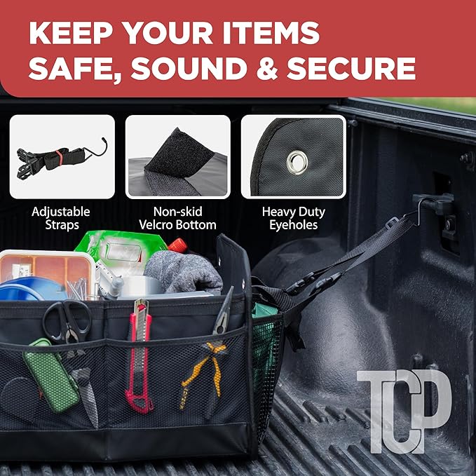 TRUNKCRATEPRO XL Premium SUV, Truck, Car Trunk Organizer With Expandable Compartments - Lightweight Foldable Cargo Organizer
