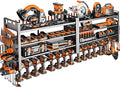 66" W Super Large Power Tool Organizer Wall Mount,Heavy Duty Cordless Tool Organizer with 18 Drill Holder,600 Lbs Capacity 4-Layer Garage Organization for Garage and Workshop (Black)