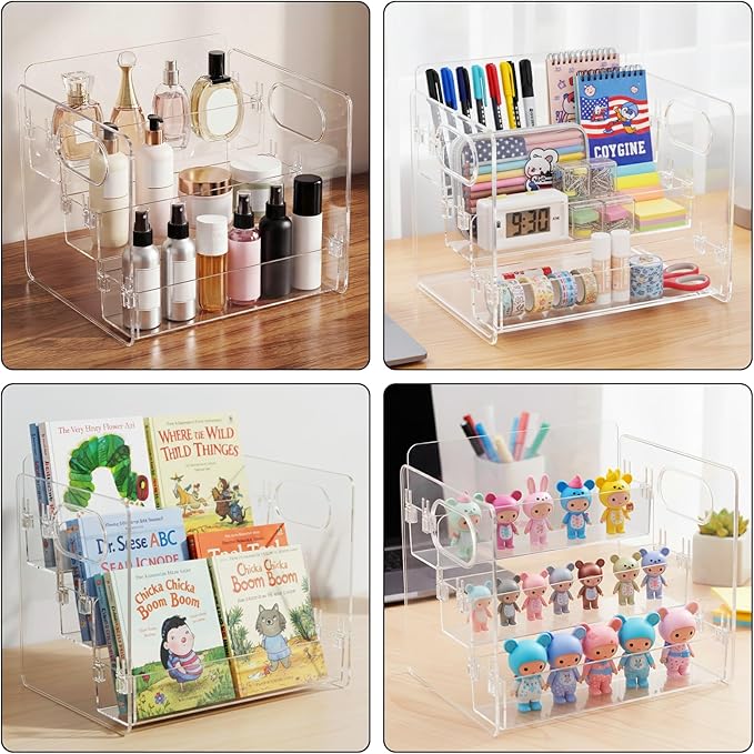 3-Tier Lotion Organizer, Body Spray Organizer, Bathroom Organizers for Perfume and Lotion The Storage Box with A Handle Is Suitable for Home Bathrooms, Bedrooms and Offices