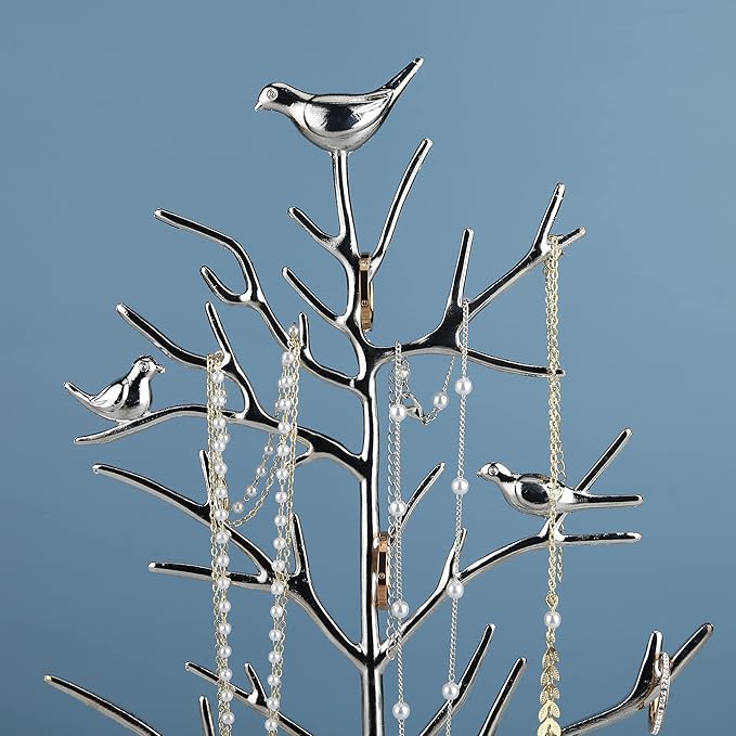 MORE&LESS Tree and Deer Jewelry Rack,for Ring Earrings Necklace Bracelet,Suitable for living rooms, bathrooms,offices,etc.