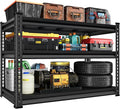 48" W Garage Shelving Heavy Duty, 1500LBS Loads Shelving Units and Storage Racks, 3-Tier Metal Garage Storage Shelves, Industrial Utility Shelf Heavy Duty,48" Wx16 Dx39 H, Black