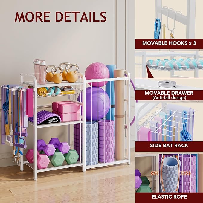 Garage Sports Equipment Organizer, Ball Storage for Gear and Toys, Large Capacity, Sports Organizer for Garage with Hooks and Baskets