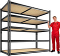 40" W Garage Shelving 2250LBS Storage Shelves Adjustable Metal Shelving 5 Tier Garage Utility Rack Shelf for Warehouse, Pantry, Closet, Kitchen 72.2" H x 40" W x 20" D, Black
