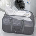 Large Collapsible Laundry Hamper, Gray Oxford Cloth 95L Capacity laundry basket with Handles, Breathable Mesh Design, Sturdy Steel Frame Clothes Hamper with Easy Carry 26.8x12.2x17.7 Inch