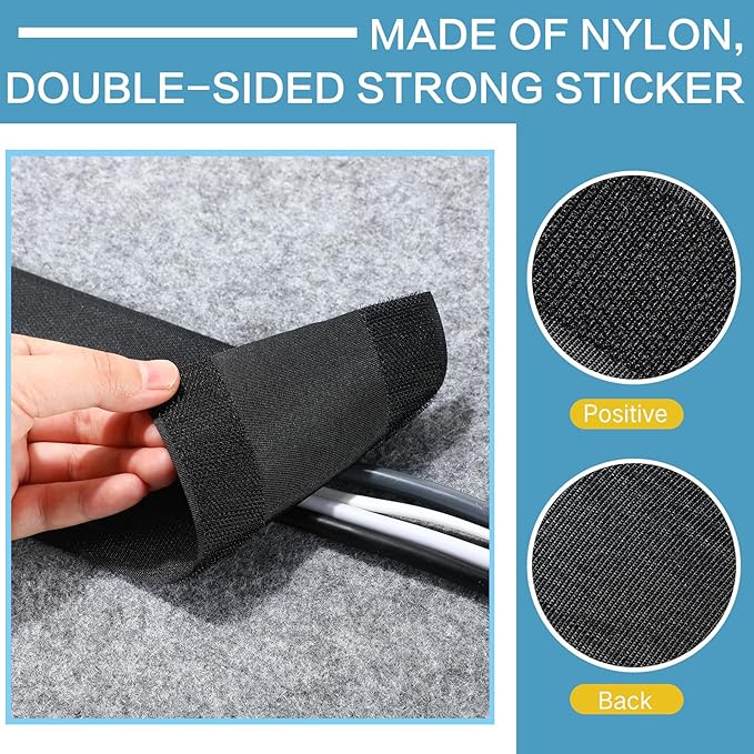 WILLBOND Carpet Cord Cover Cable Protector Floor Cover Cable Protector Management Only for Commercial Office Carpet(295.28 ft,Black)